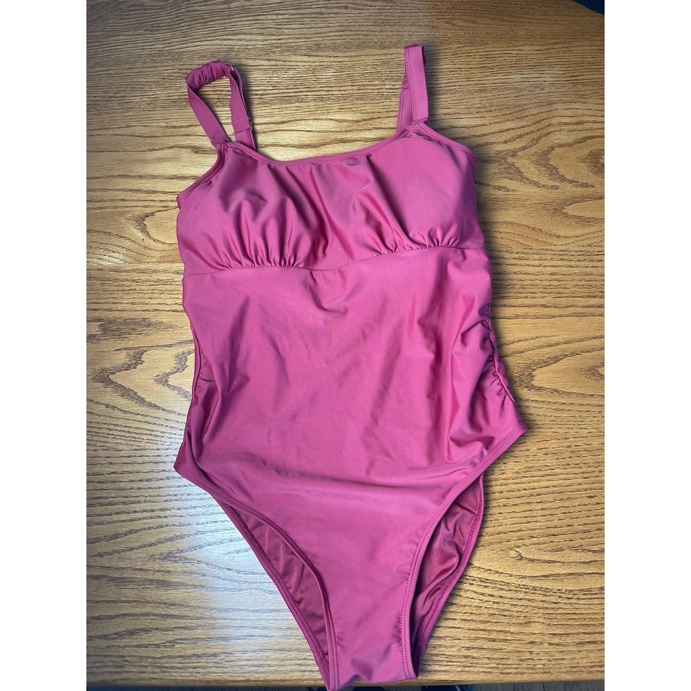 Kindred Bravely Maternity Nursing One Piece Swimsuit Burgundy UPF 50+ Medium